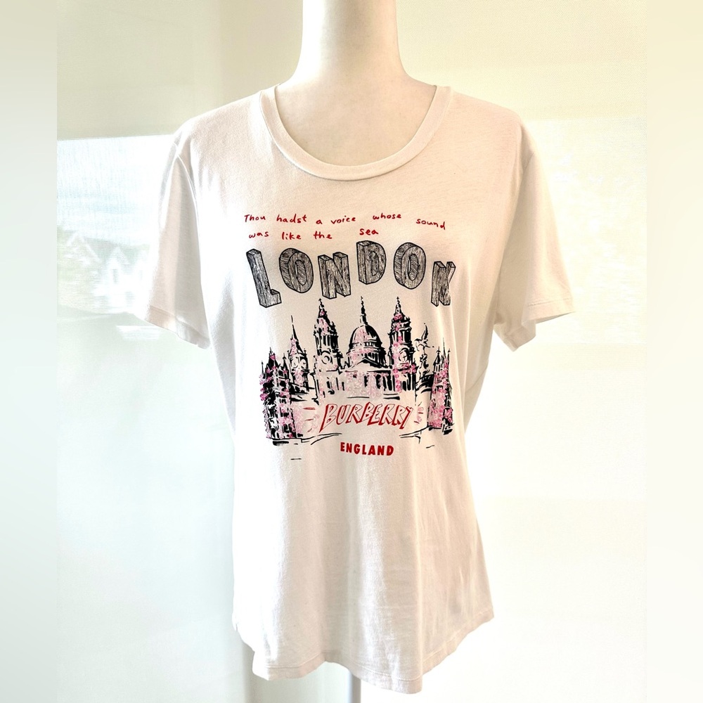 Authentic Burberry London White Embellished T-Shirt